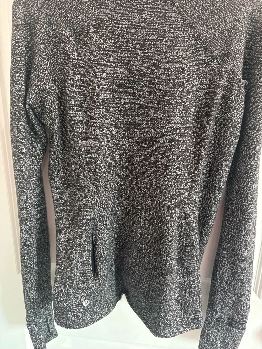 lululemon athletica Marled Black & White Crewneck Sweater